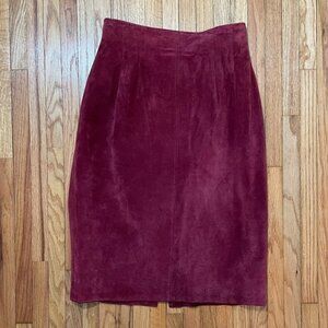 LORD & TAYLOR Maroon Suede Skirt
